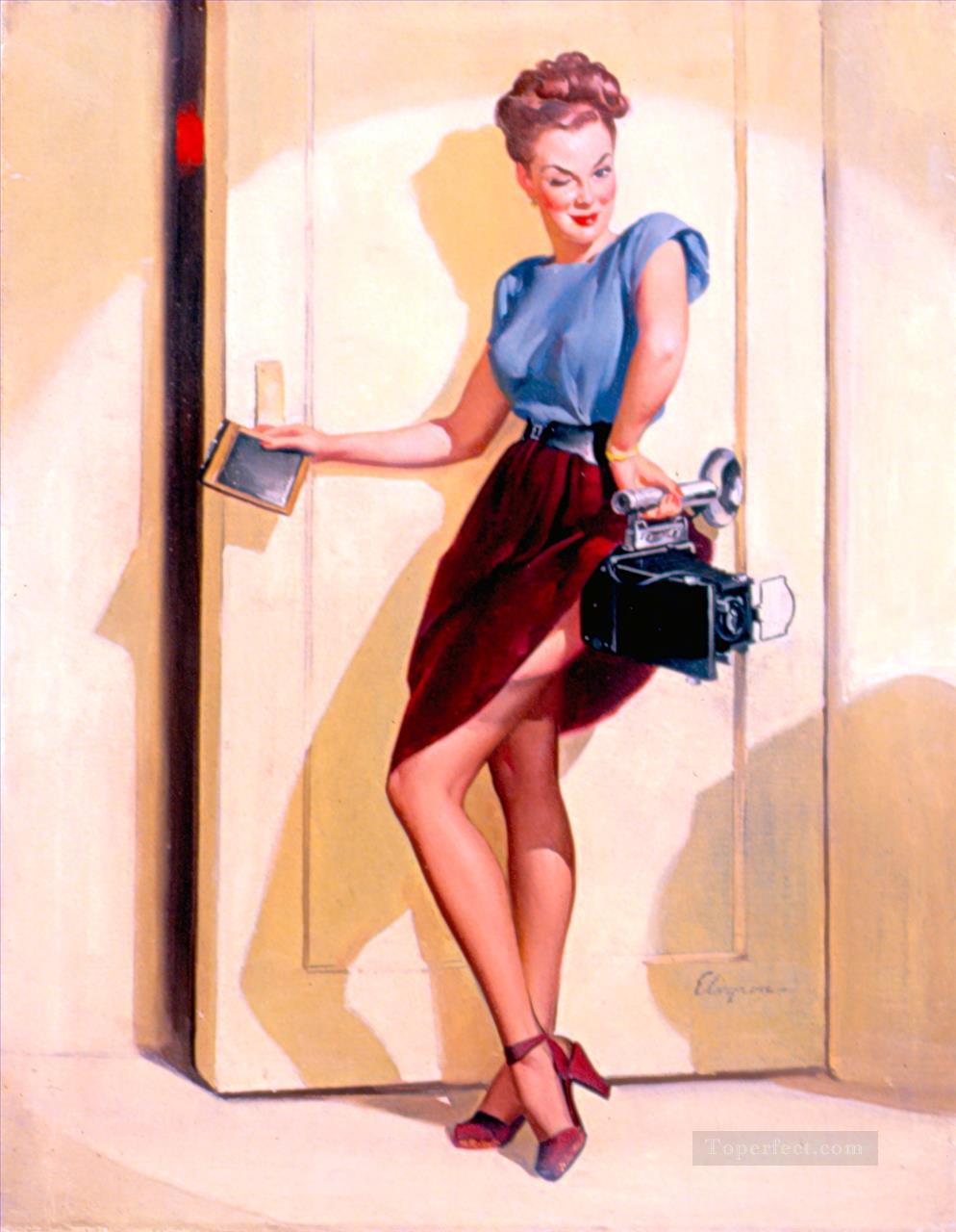 Elvgren This ought to make a good shot 1948 pin up Oil Paintings